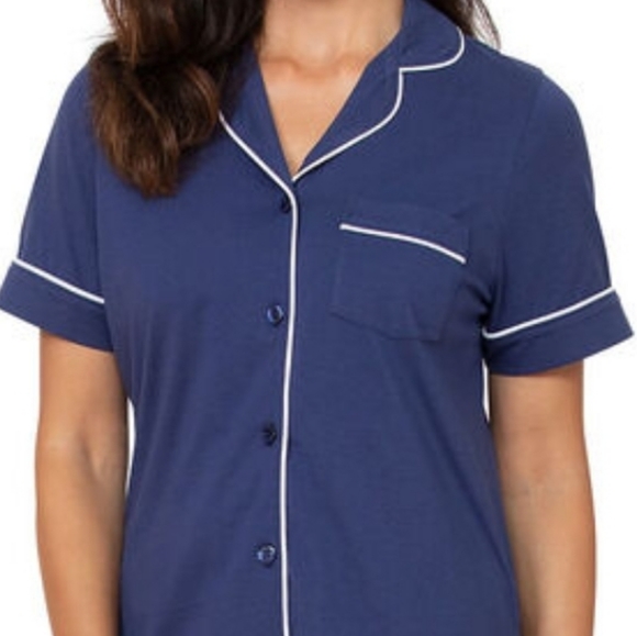 Solid Jersey Short-Sleeve Boyfriend - Navy - Picture 5 of 6